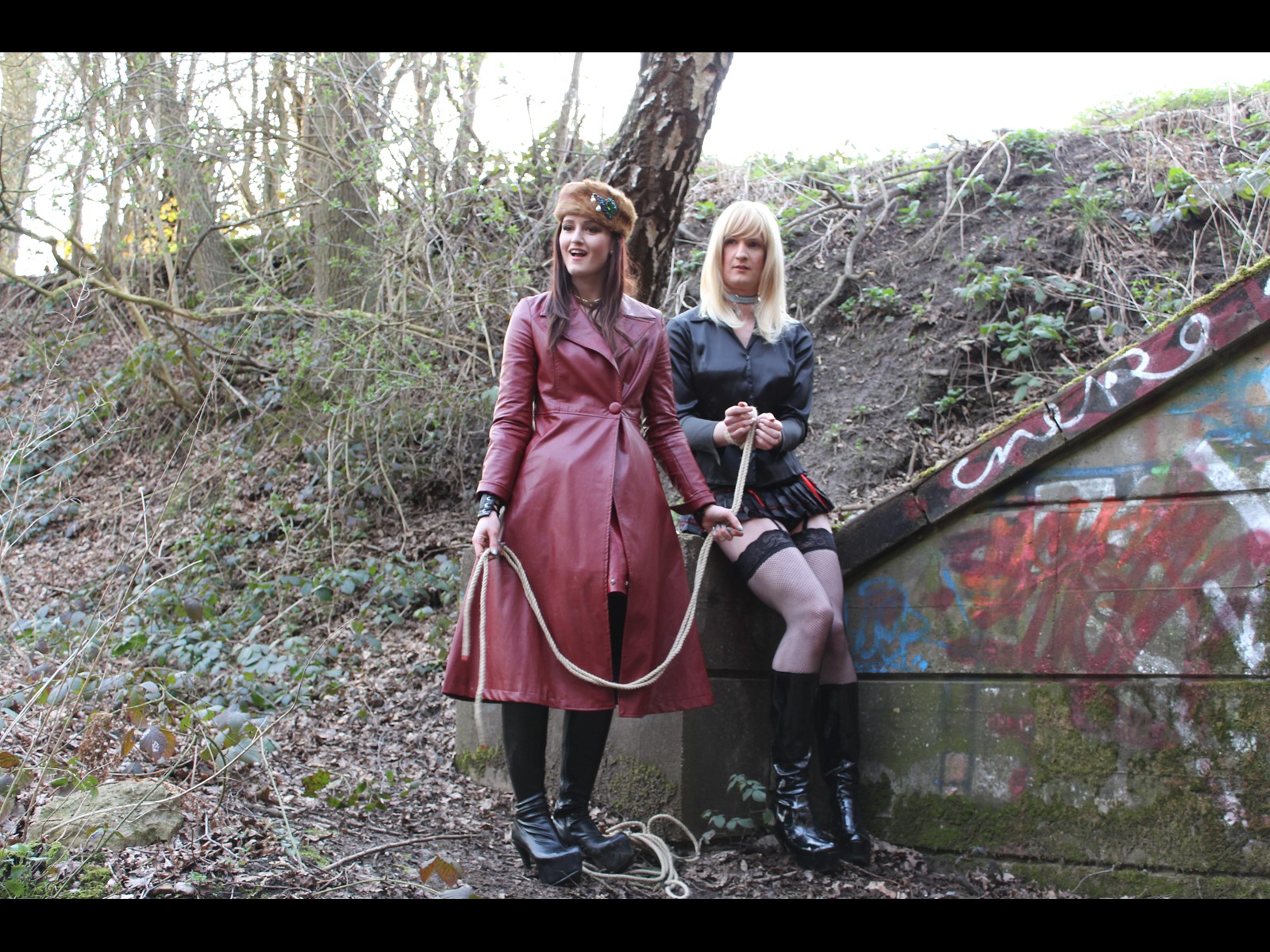 Outdoor Punishment and Sissy Humiliation Nottingham Mistress Leather Booted Bitch FemDomme