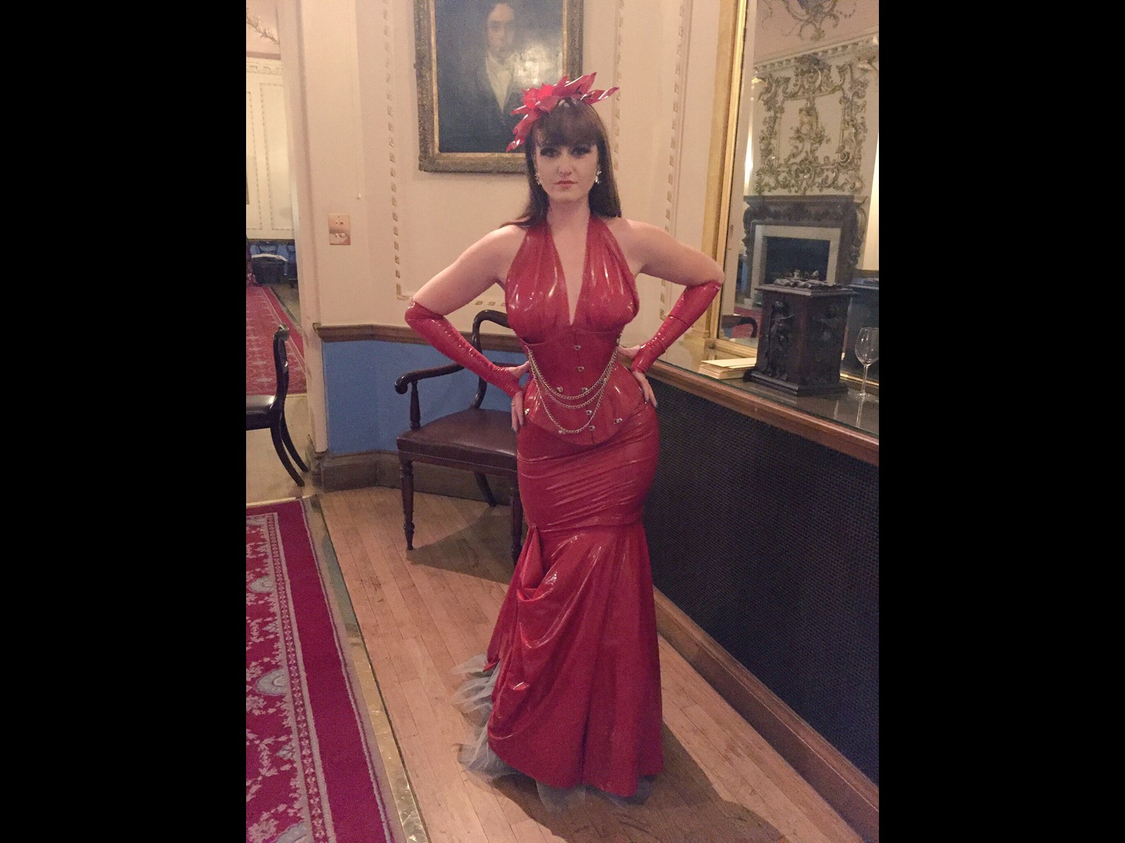 HWD Design Latex Fetish Rubber Mistress EveningWear BallGown Corset
